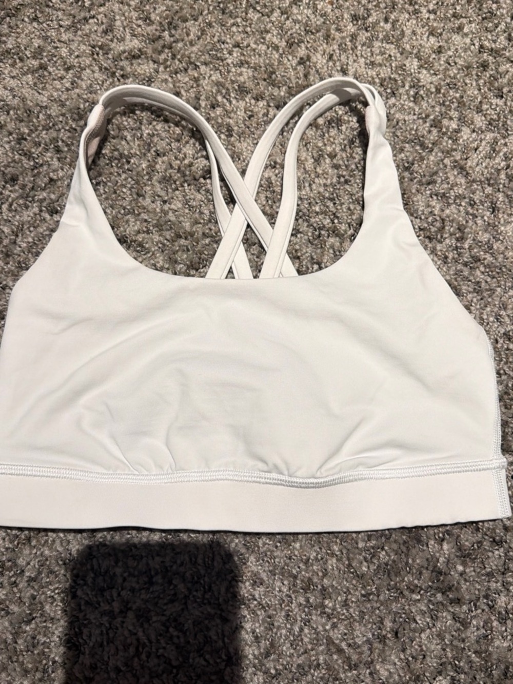 lululemon athletica White Cross-Back Light Support Sports Bra
